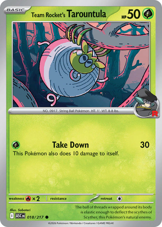 Team Rocket's Tarountula 018/217 - POKEMON MEGA EVOLUTION: ASCENDED HEROES