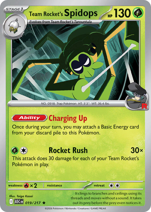 Team Rocket's Spidops 019/217 - POKEMON MEGA EVOLUTION: ASCENDED HEROES