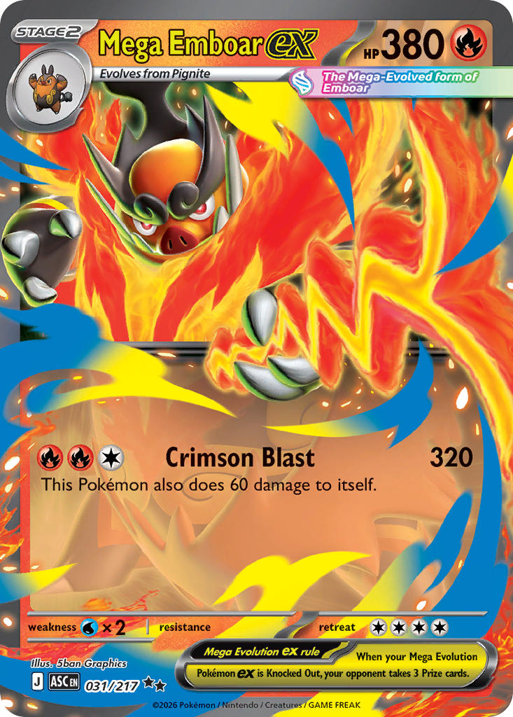 Mega Emboar ex 031/217 - POKEMON MEGA EVOLUTION: ASCENDED HEROES