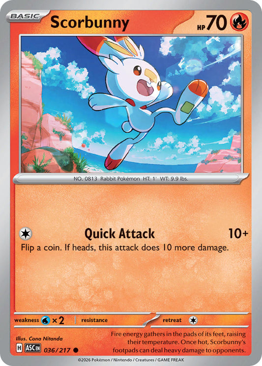 Scorbunny 036/217 - POKEMON MEGA EVOLUTION: ASCENDED HEROES
