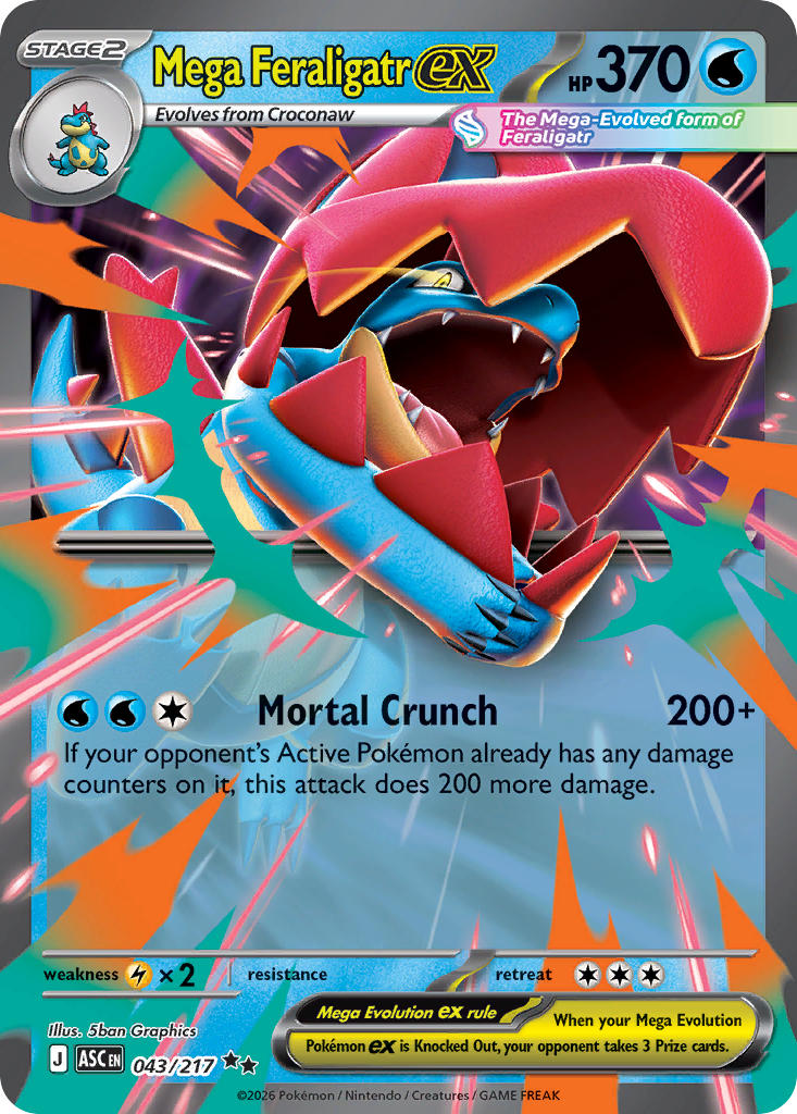 Mega Feraligatr ex 043/217 - POKEMON MEGA EVOLUTION: ASCENDED HEROES