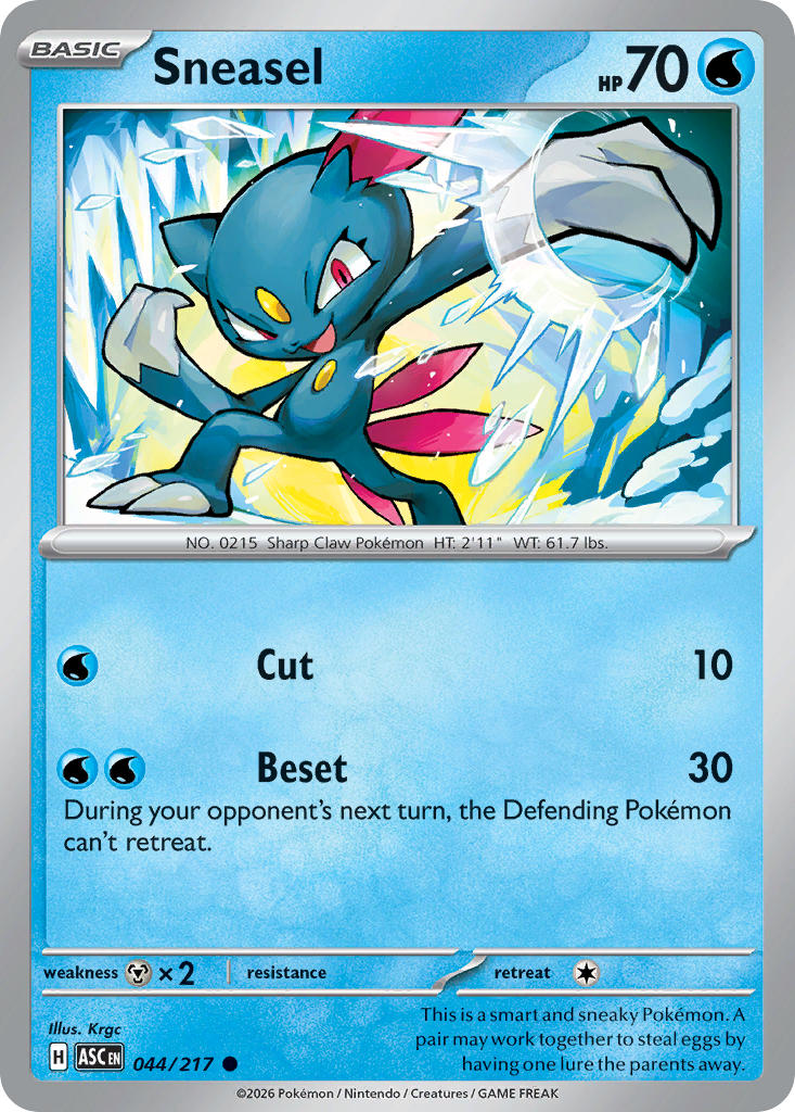 Sneasel 044/217 - POKEMON MEGA EVOLUTION: ASCENDED HEROES