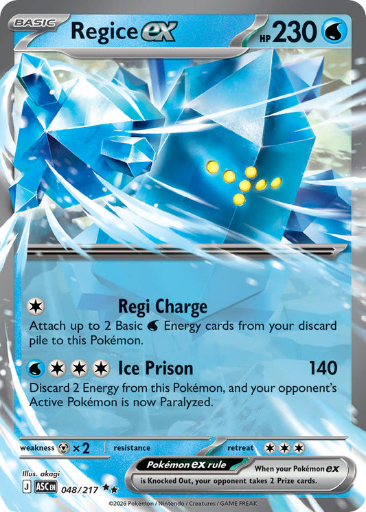 Regice ex 048/217 - POKEMON MEGA EVOLUTION: ASCENDED HEROES