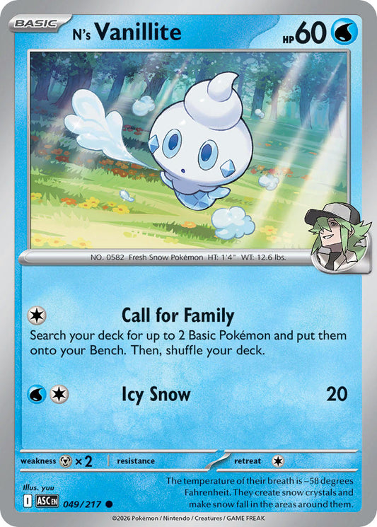 N's Vanillite 049/217 - POKEMON MEGA EVOLUTION: ASCENDED HEROES
