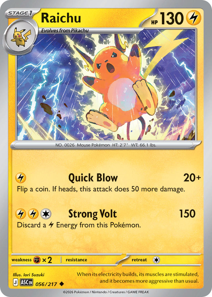 Raichu 056/217 - POKEMON MEGA EVOLUTION: ASCENDED HEROES