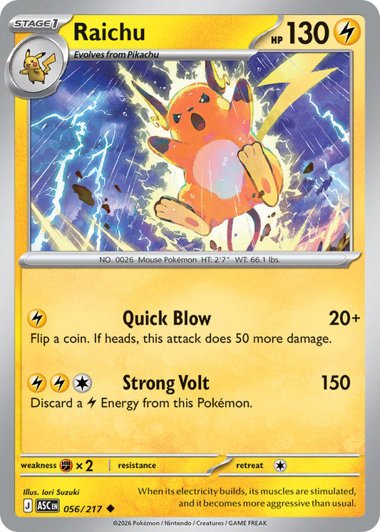 Raichu 056/217 - POKEMON MEGA EVOLUTION: ASCENDED HEROES