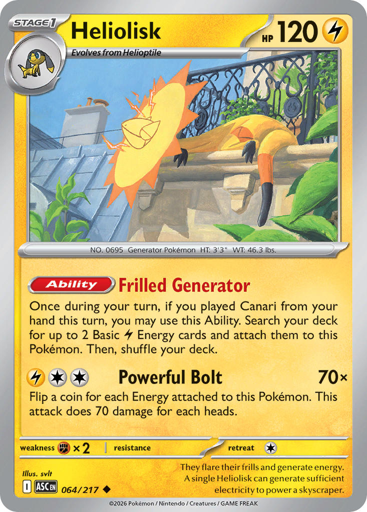 Heliolisk 064/217 - POKEMON MEGA EVOLUTION: ASCENDED HEROES