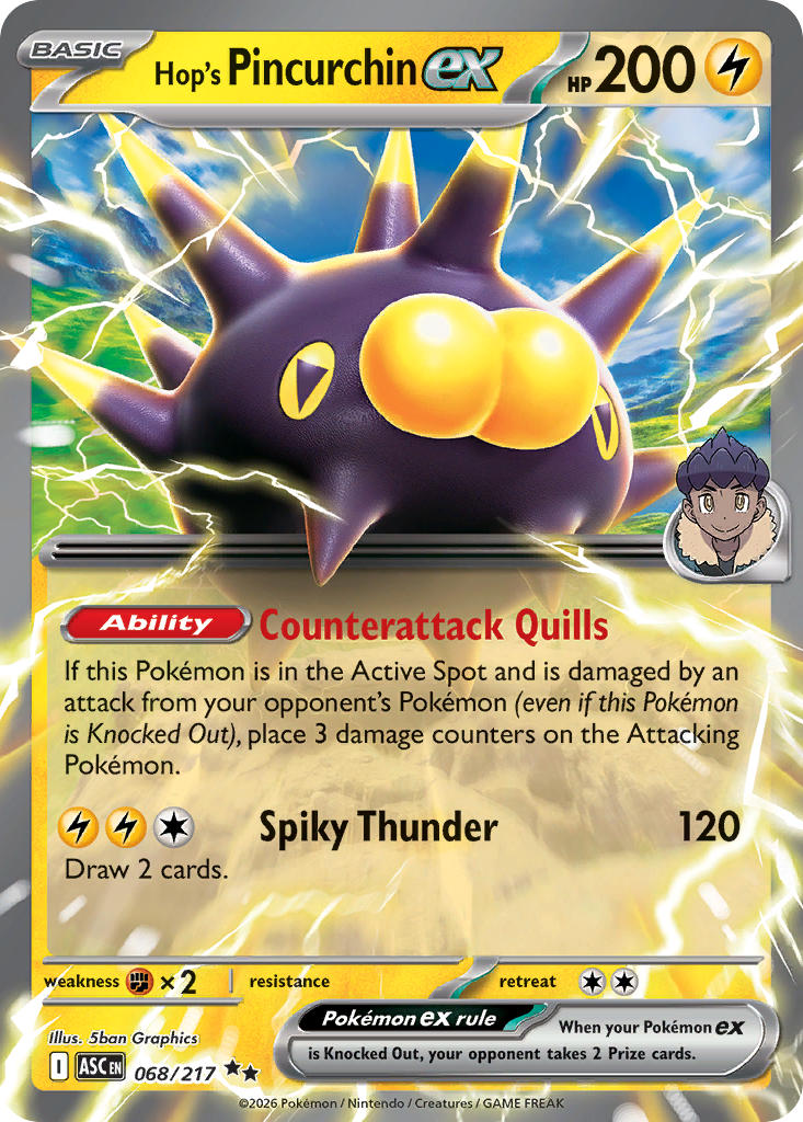 Hop's Pincurchin ex 068/217 - POKEMON MEGA EVOLUTION: ASCENDED HEROES