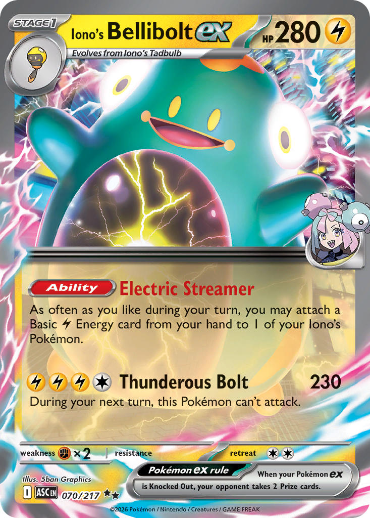 Iono's Bellibolt ex 070/217 - POKEMON MEGA EVOLUTION: ASCENDED HEROES