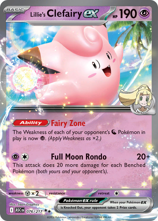 Lillie's Clefairy ex 076/217 - POKEMON MEGA EVOLUTION: ASCENDED HEROES
