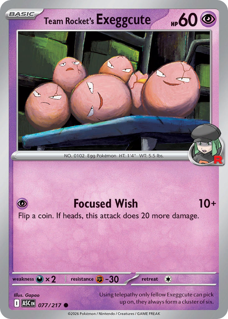Team Rocket's Exeggcute 077/217 - POKEMON MEGA EVOLUTION: ASCENDED HEROES