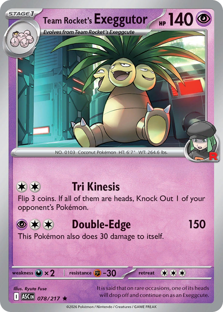 Team Rocket's Exeggutor 078/217 - POKEMON MEGA EVOLUTION: ASCENDED HEROES