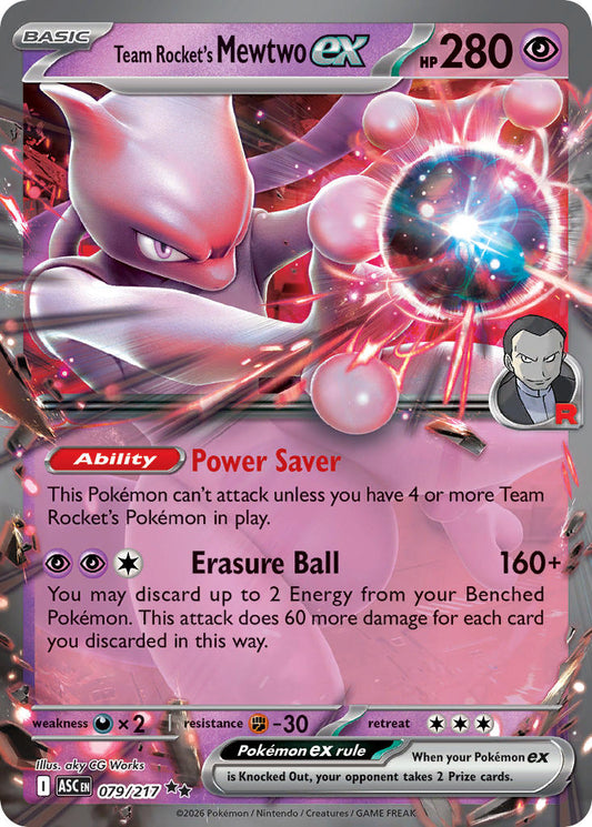 Team Rocket's Mewtwo ex 079/217 - POKEMON MEGA EVOLUTION: ASCENDED HEROES