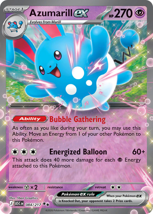 Azumarill ex 084/217 - POKEMON MEGA EVOLUTION: ASCENDED HEROES