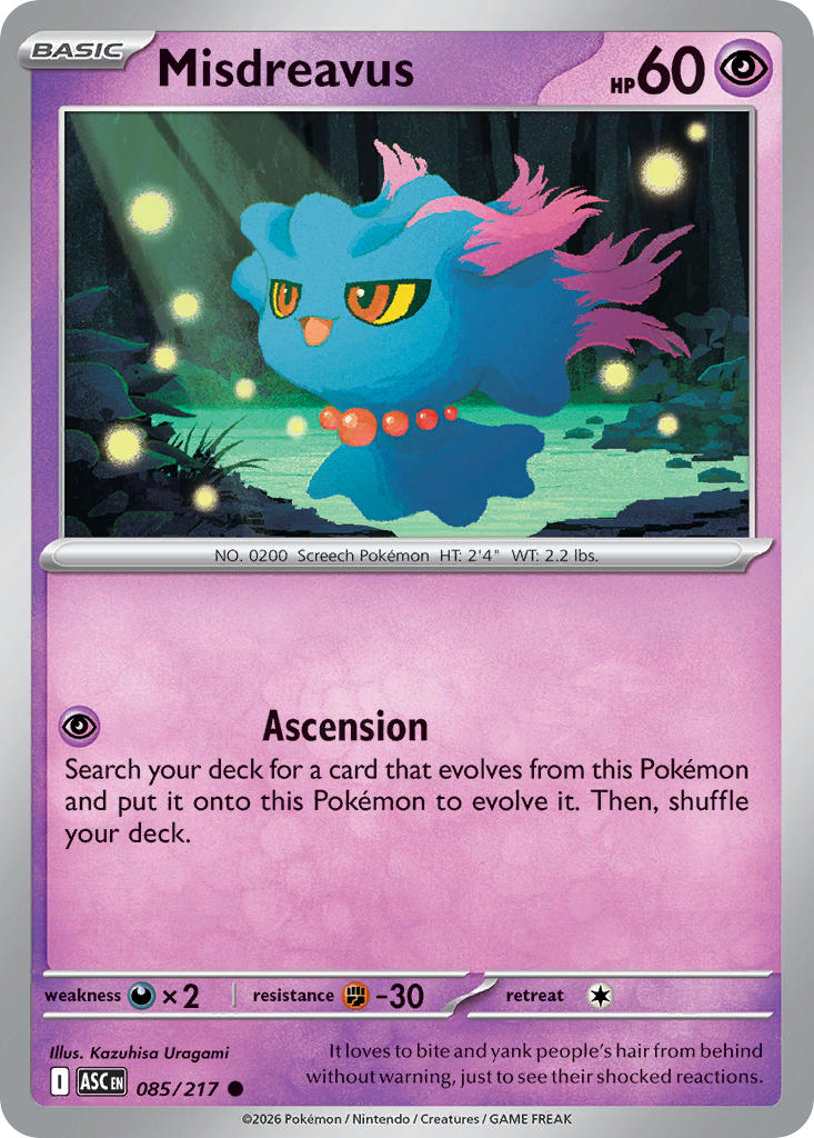 Misdreavus 085/217 - POKEMON MEGA EVOLUTION: ASCENDED HEROES
