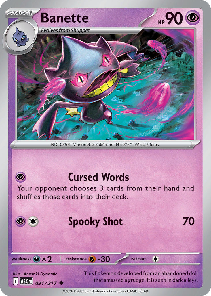 Banette 091/217 - POKEMON MEGA EVOLUTION: ASCENDED HEROES
