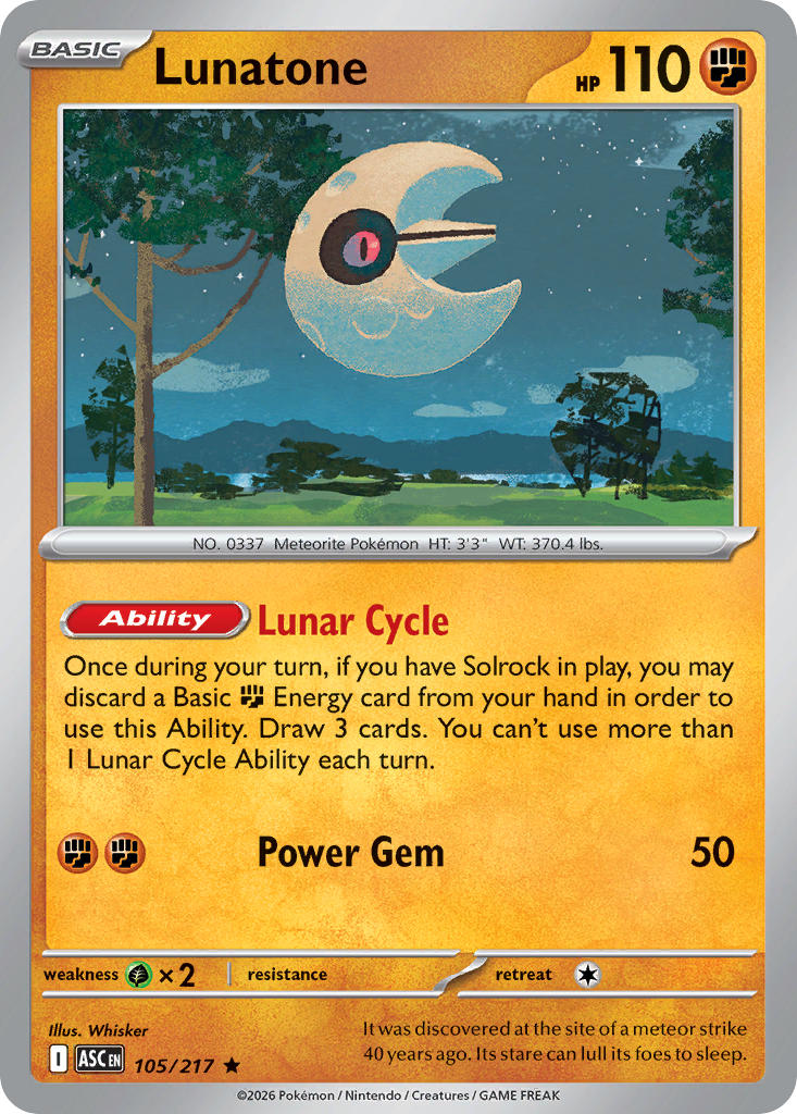 Lunatone 105/217 - POKEMON MEGA EVOLUTION: ASCENDED HEROES