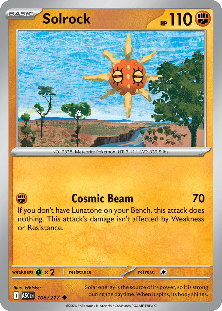 Solrock 106/217 - POKEMON MEGA EVOLUTION: ASCENDED HEROES