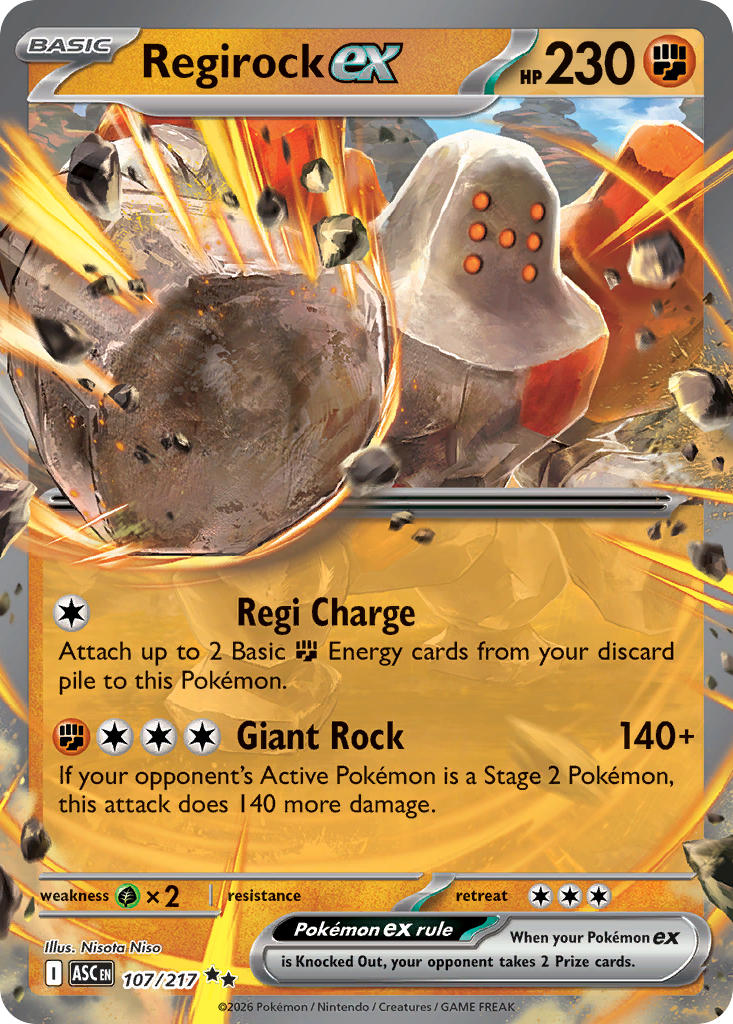 Regirock ex 107/217 - POKEMON MEGA EVOLUTION: ASCENDED HEROES