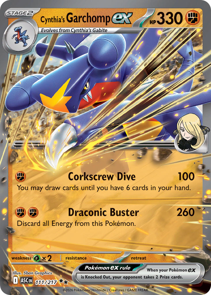 Cynthia's Garchomp ex 111/217 - POKEMON MEGA EVOLUTION: ASCENDED HEROES