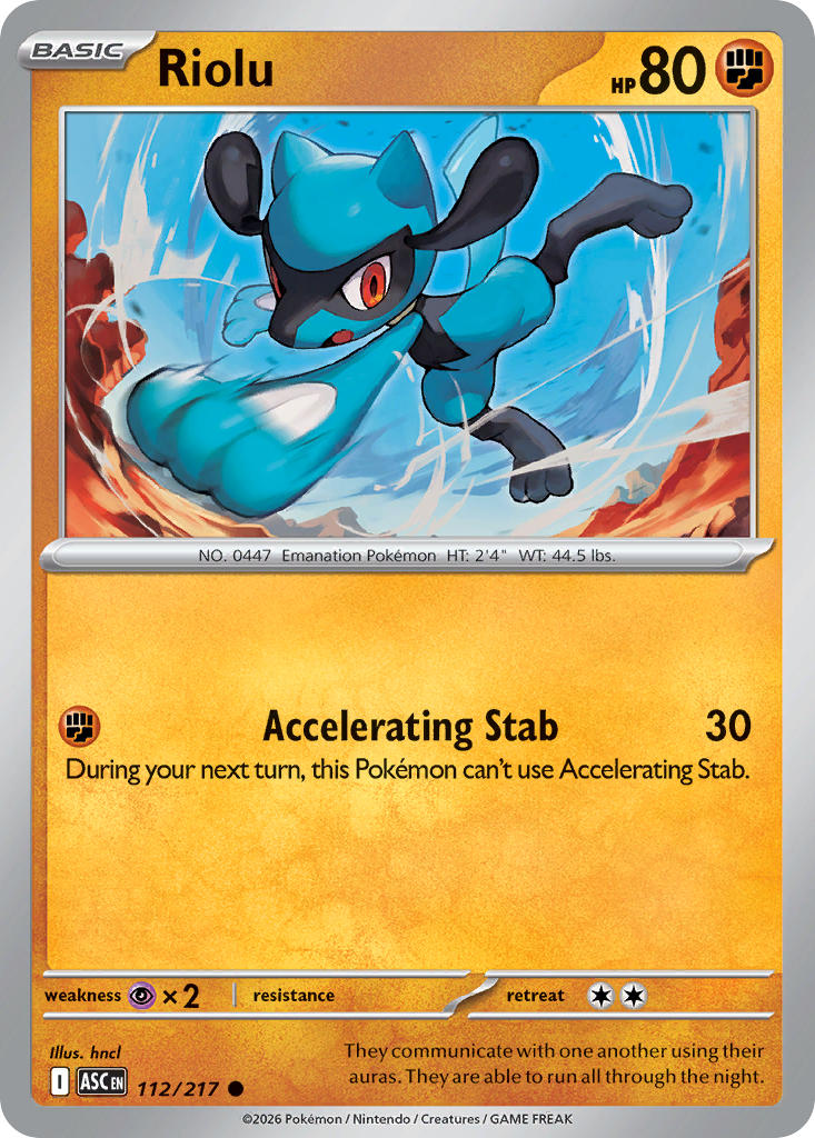 Riolu 112/217 - POKEMON MEGA EVOLUTION: ASCENDED HEROES