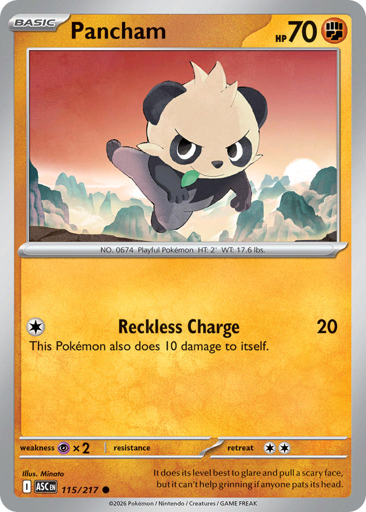 Pancham 115/217 - POKEMON MEGA EVOLUTION: ASCENDED HEROES