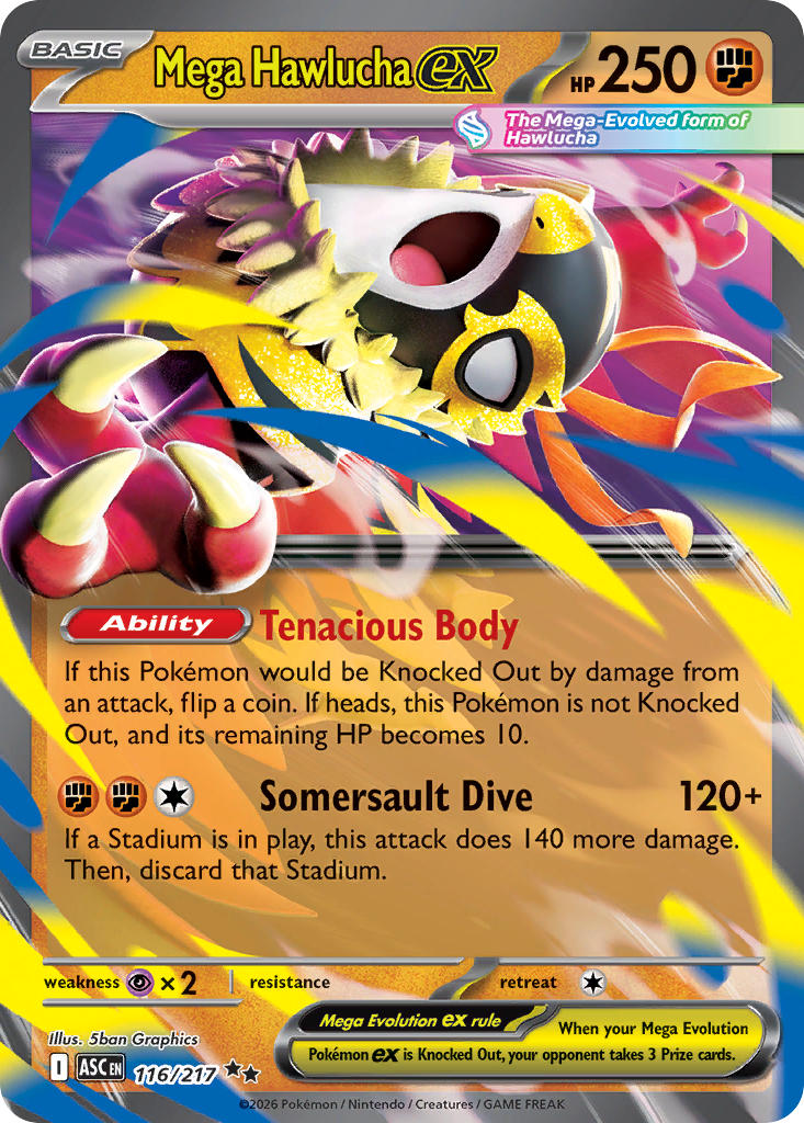 Mega Hawlucha ex 116/217 - POKEMON MEGA EVOLUTION: ASCENDED HEROES