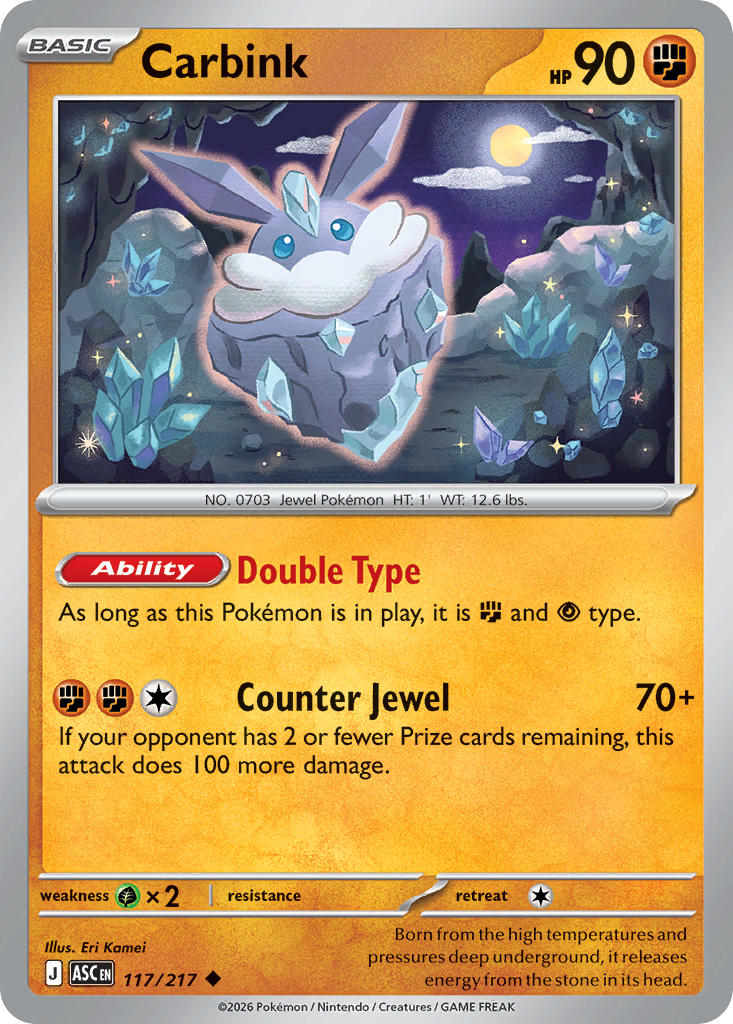 Carbink 117/217 - POKEMON MEGA EVOLUTION: ASCENDED HEROES