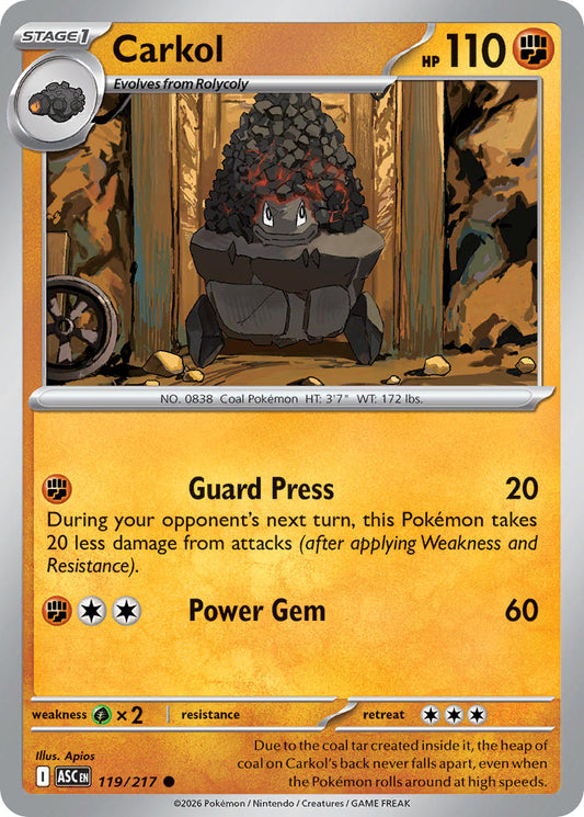 Carkol 119/217 - POKEMON MEGA EVOLUTION: ASCENDED HEROES