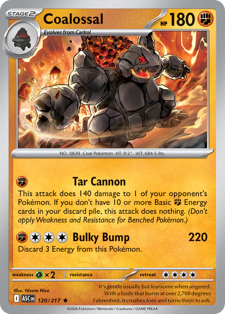 Coalossal 120/217 - POKEMON MEGA EVOLUTION: ASCENDED HEROES