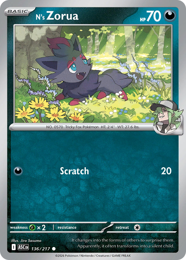 N's Zorua 136/217 - POKEMON MEGA EVOLUTION: ASCENDED HEROES