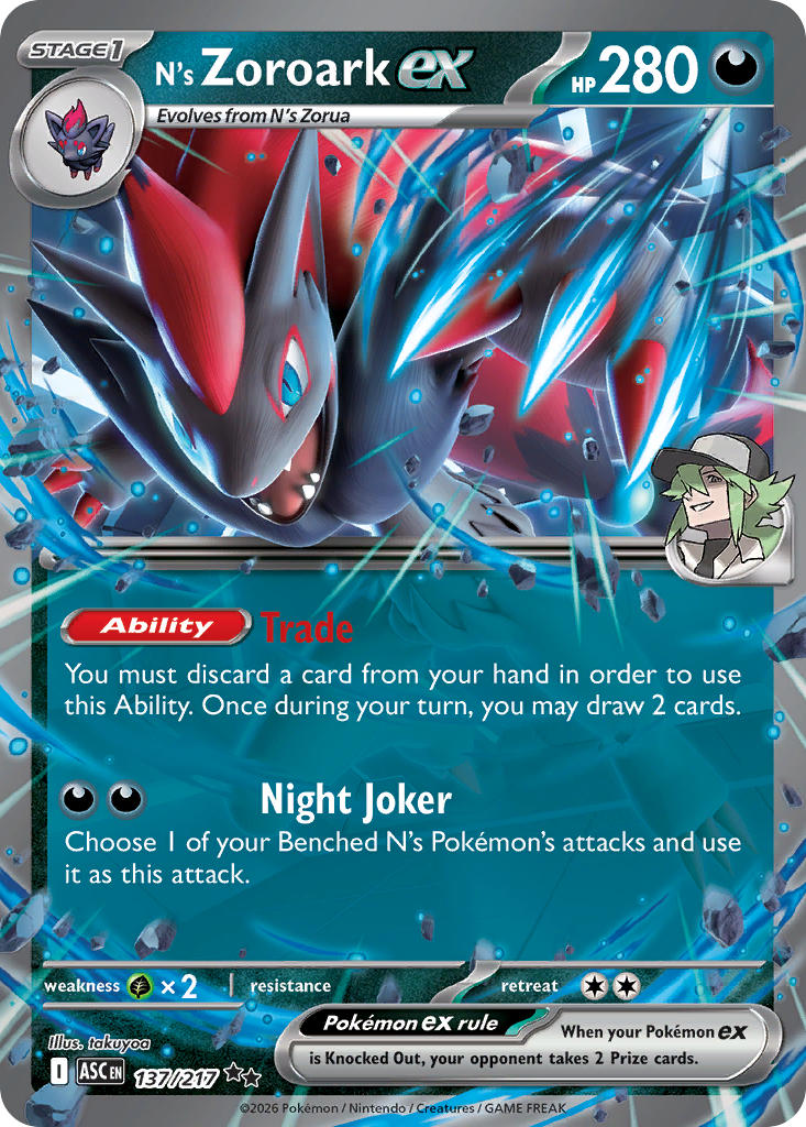 N's Zoroark ex 137/217 - POKEMON MEGA EVOLUTION: ASCENDED HEROES