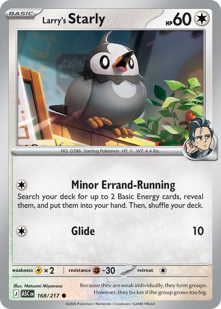 Larry's Starly 168/217 - POKEMON MEGA EVOLUTION: ASCENDED HEROES
