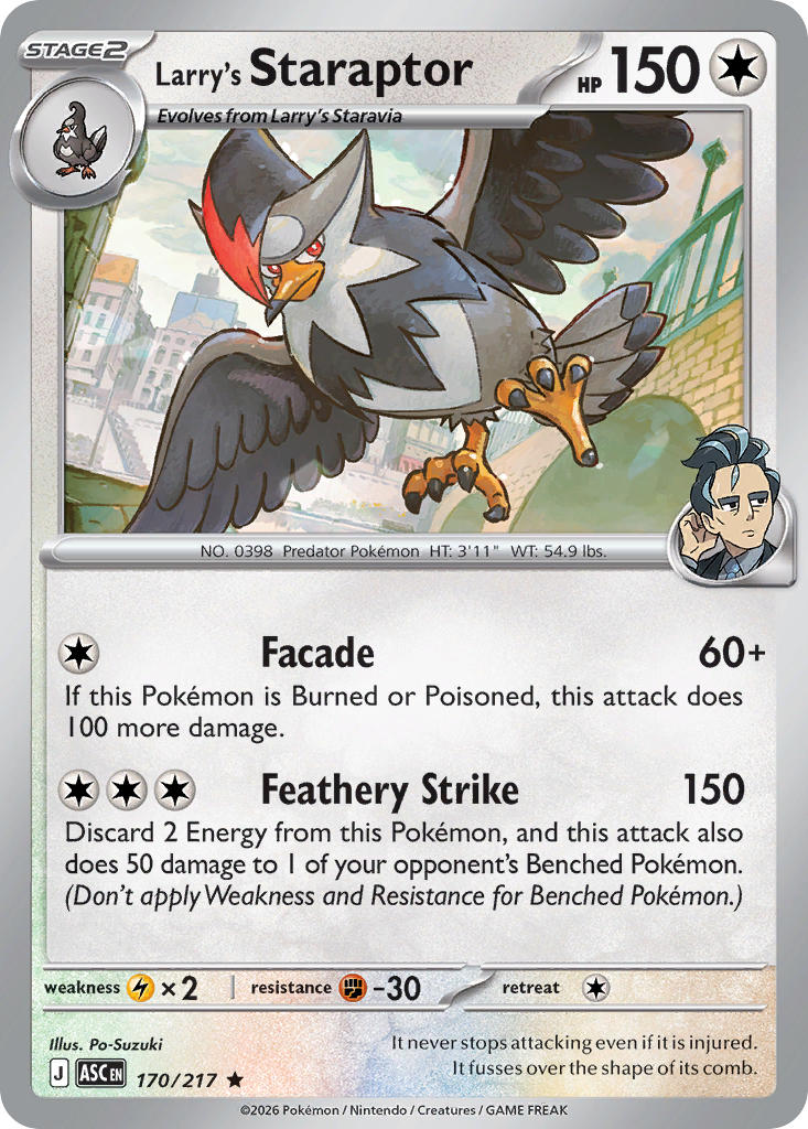 Larry's Staraptor 170/217 - POKEMON MEGA EVOLUTION: ASCENDED HEROES