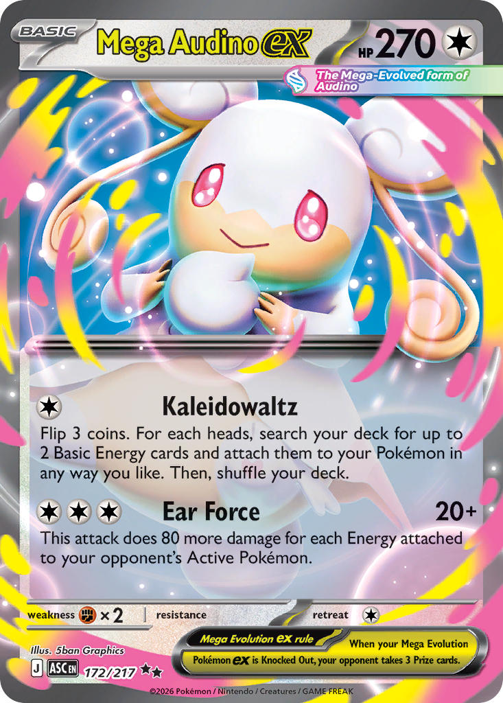 Mega Audino ex 172/217 - POKEMON MEGA EVOLUTION: ASCENDED HEROES