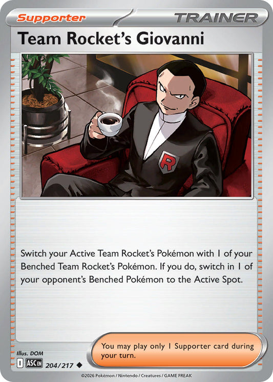 Team Rocket's Giovanni 204/217 - POKEMON MEGA EVOLUTION: ASCENDED HEROES