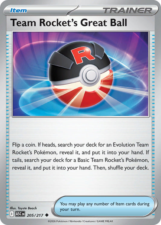 Team Rocket's Great Ball 205/217 - POKEMON MEGA EVOLUTION: ASCENDED HEROES