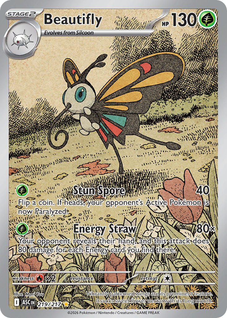 Beautifly 219/217 - POKEMON MEGA EVOLUTION: ASCENDED HEROES - Pokemon Single Card