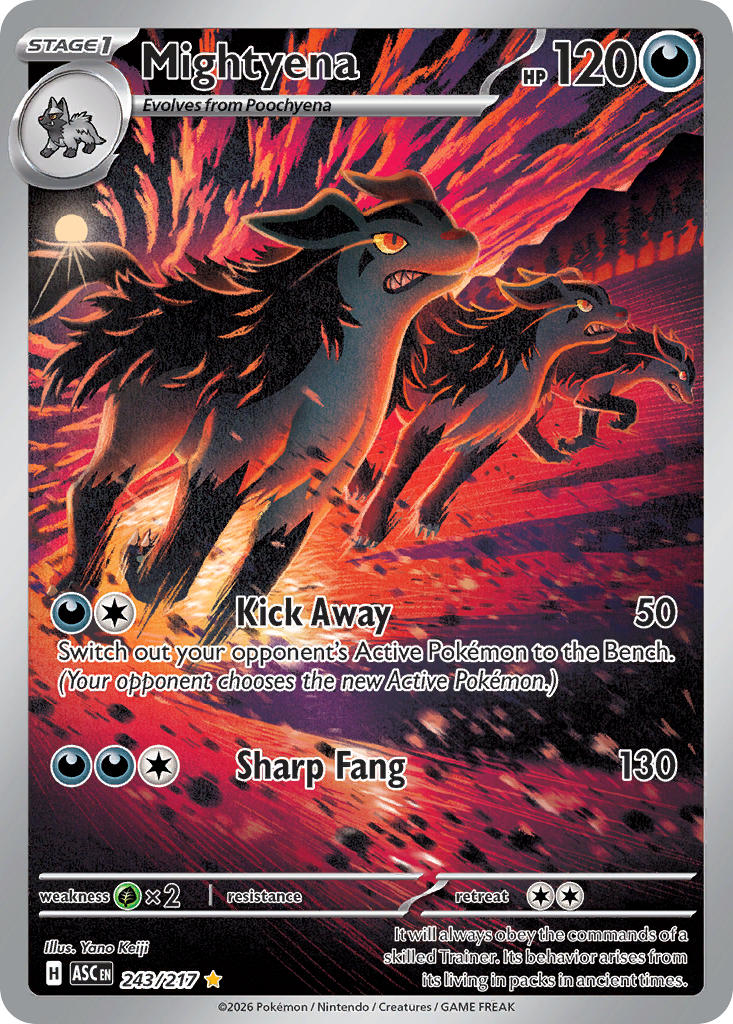 Mightyena 243/217 - POKEMON MEGA EVOLUTION: ASCENDED HEROES - Pokemon Single Card