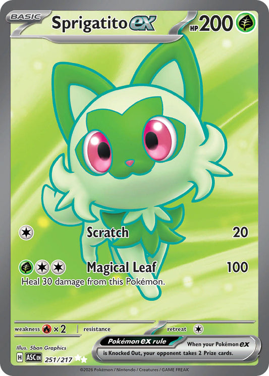 Sprigatito ex 251/217 - POKEMON MEGA EVOLUTION: ASCENDED HEROES - Pokemon Single Card