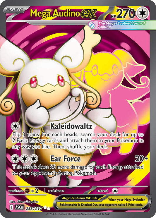 Mega Audino ex 253/217 - POKEMON MEGA EVOLUTION: ASCENDED HEROES - Pokemon Single Card