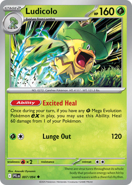 Ludicolo 007/094 - POKEMON MEGA EVOLUTION: PHANTASMAL FLAMES