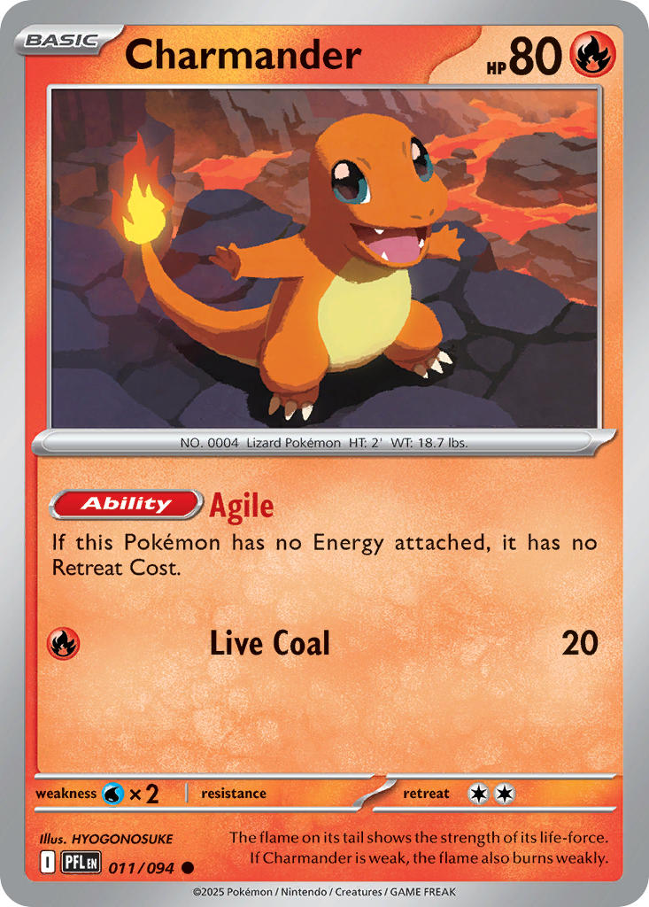 Charmander 011/094 - POKEMON MEGA EVOLUTION: PHANTASMAL FLAMES - Pokemon Single Card