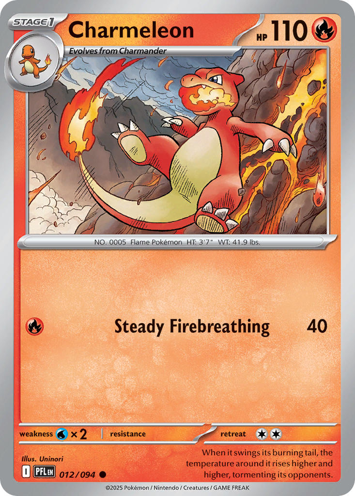 Charmeleon 012/094 - POKEMON MEGA EVOLUTION: PHANTASMAL FLAMES - Pokemon Single Card
