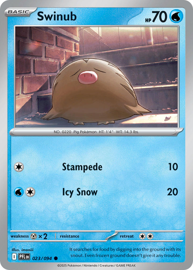 Swinub 023/094 - POKEMON MEGA EVOLUTION: PHANTASMAL FLAMES - Pokemon Single Card