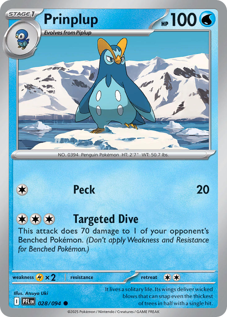 Prinplup 028/094 - POKEMON MEGA EVOLUTION: PHANTASMAL FLAMES - Pokemon Single Card