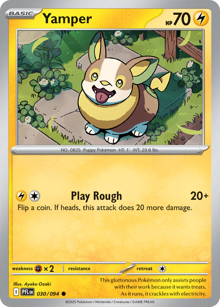 Yamper 030/094 - POKEMON MEGA EVOLUTION: PHANTASMAL FLAMES - Pokemon Single Card