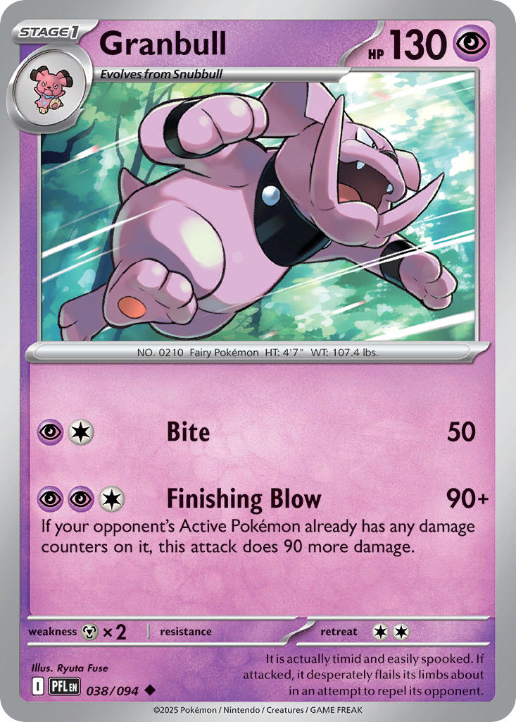 Granbull 038/094 - POKEMON MEGA EVOLUTION: PHANTASMAL FLAMES - Pokemon Single Card