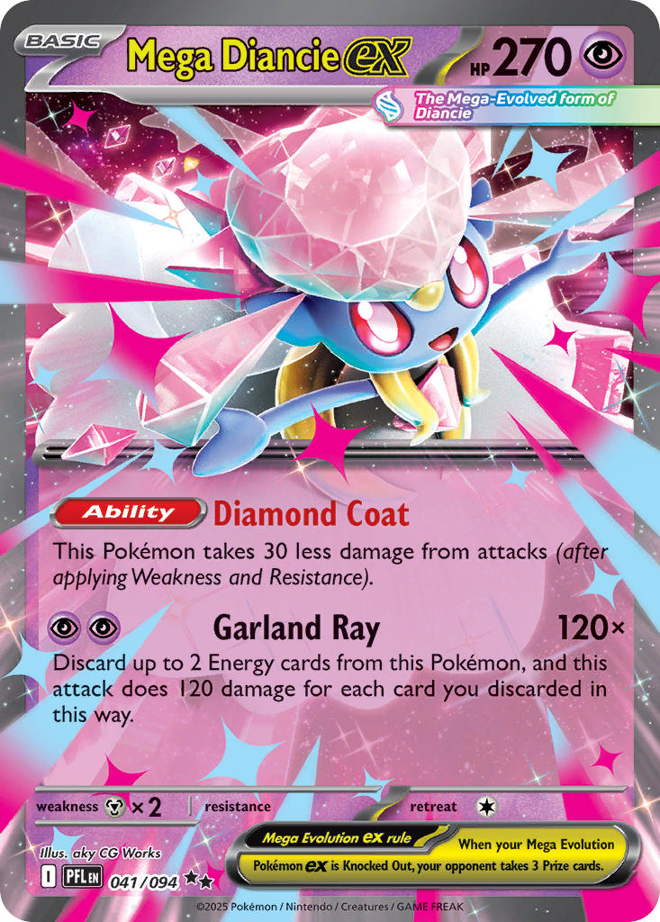 Mega Diancie ex 041/094 - POKEMON MEGA EVOLUTION: PHANTASMAL FLAMES - Pokemon Single Card