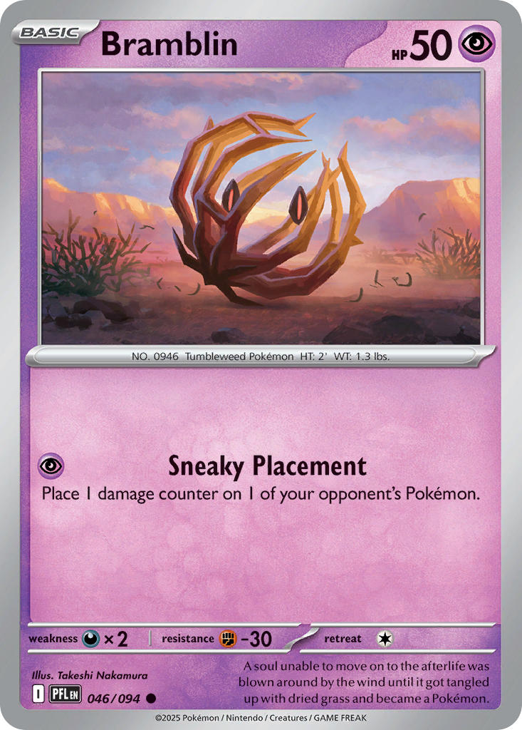 Bramblin 046/094 - POKEMON MEGA EVOLUTION: PHANTASMAL FLAMES - Pokemon Single Card
